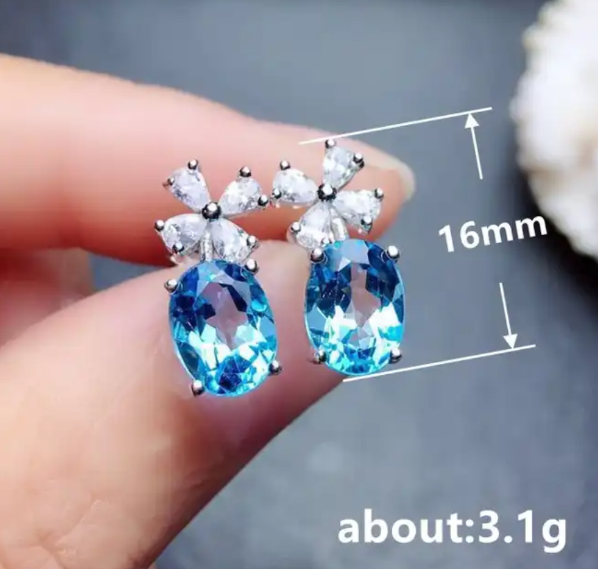 Small Flower Crystal Drop Earring