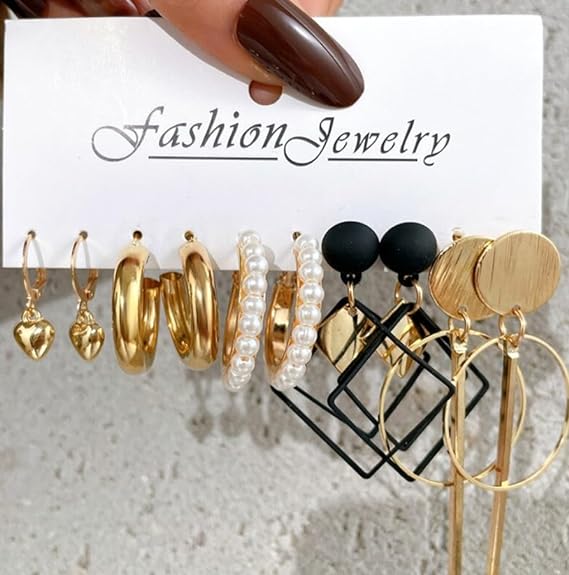 5 Pair Earrings Combo Set