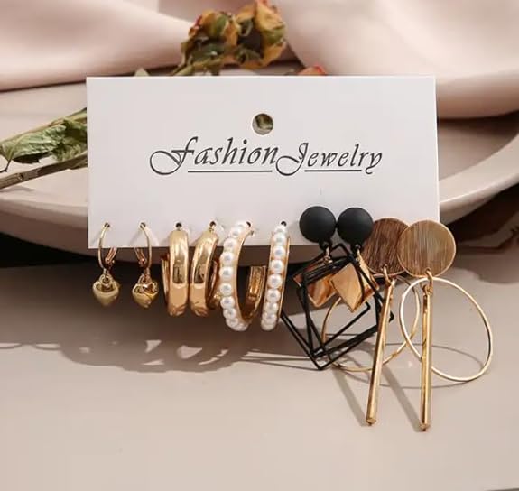 5 Pair Earrings Combo Set