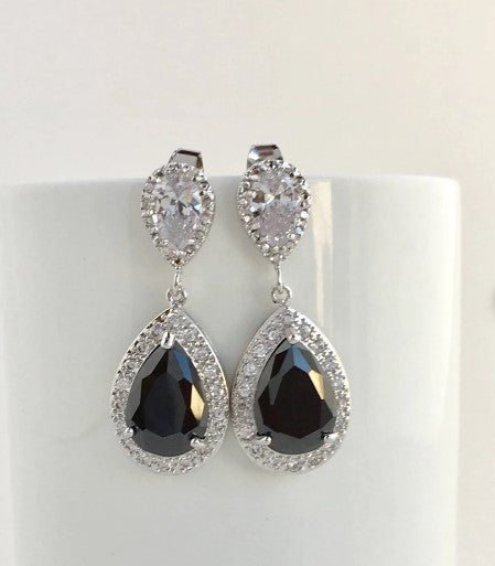 Small AD Stone Crystal Drop Earring