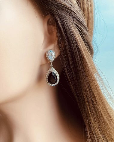Small AD Stone Crystal Drop Earring