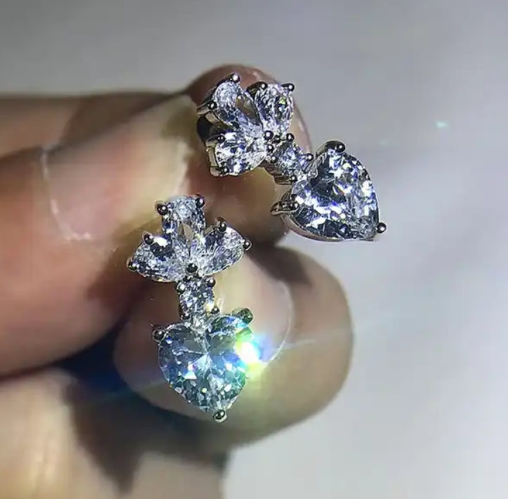 Small Heart Stud / Drop Earring