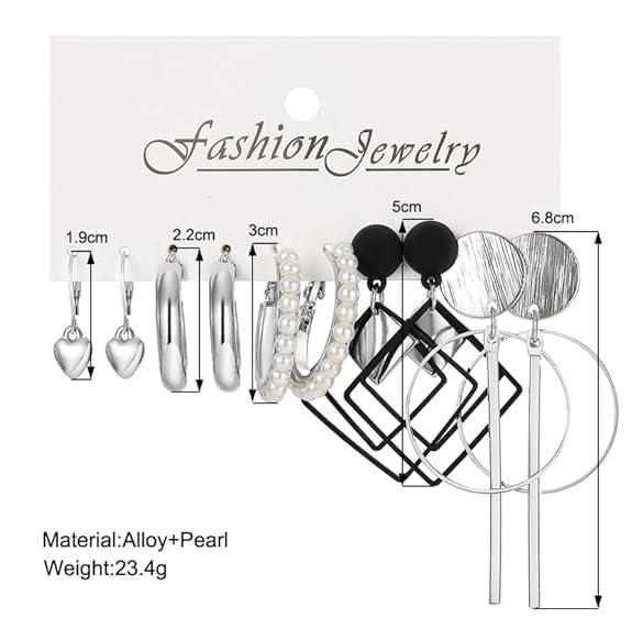 5 Pair Earrings Combo Set