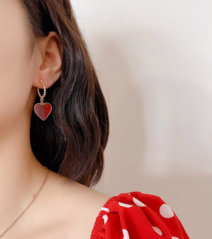 Heart Drop Earring