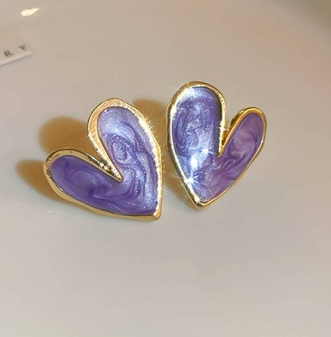 HEART STUDS KOREAN EARRINGS