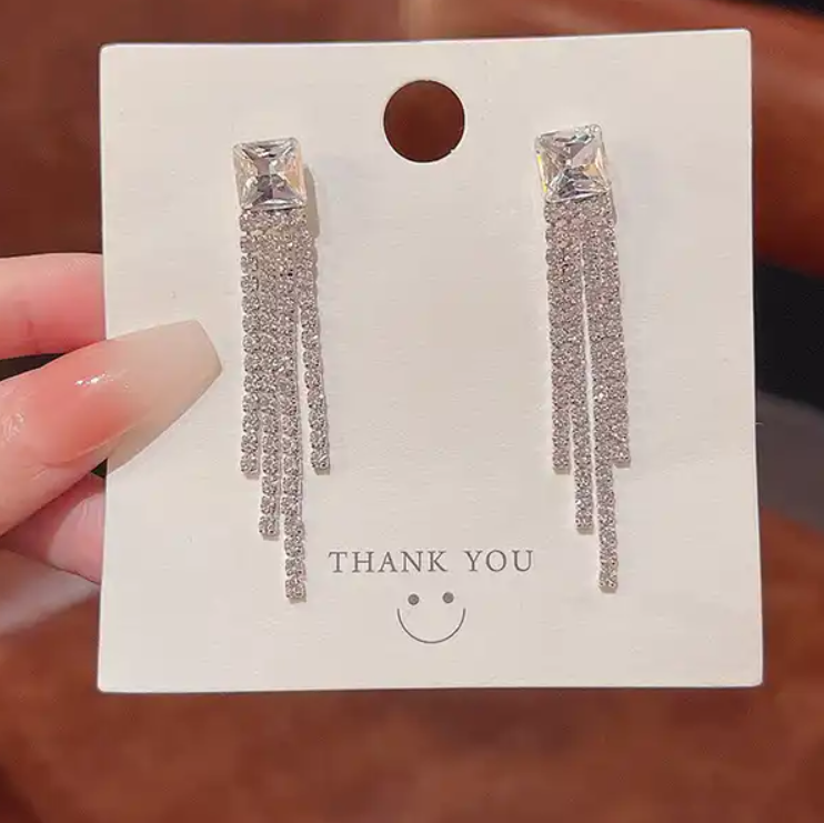 Zircon Diamond Tassel / Drop Earring