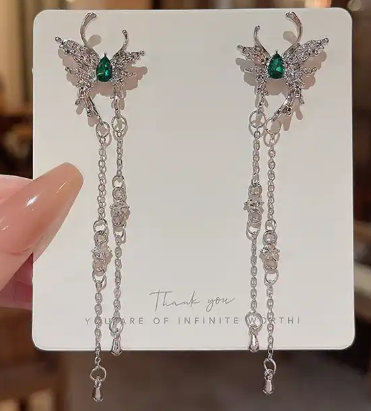 Butterfly Long chain Drop Earring