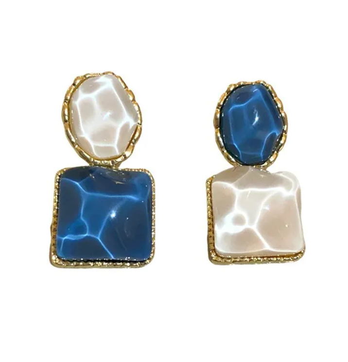 Asymmetric Geometric Drop Earring