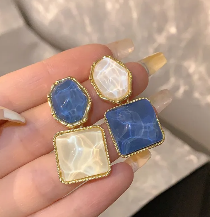 Asymmetric Geometric Drop Earring
