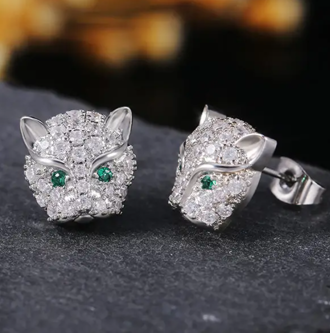 AD Stone Animal Stud Earring