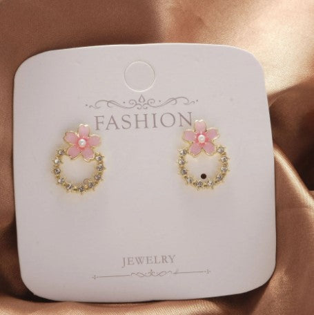 Flower Crystal Zirconia Drop Earring