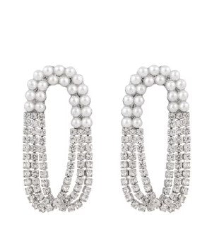 Pearl Zircon Drop Earring