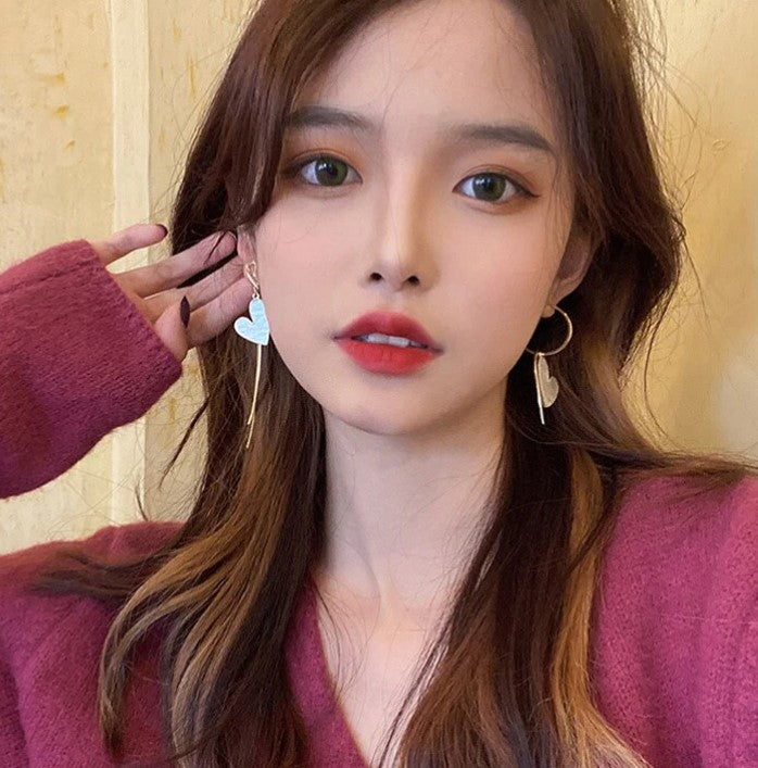 Love Heart Chain Long Earring