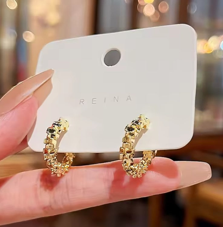 C Shaped Hoop Earring