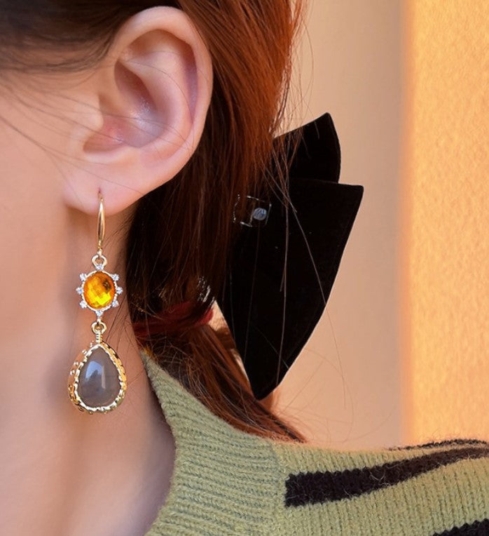 LONG TEAR DROP KOREAN EARRINGS