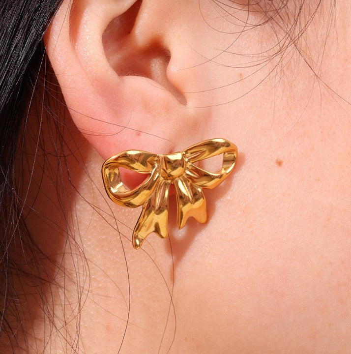 BOW TIE ANTI TARNISH STUDS EARRINGS