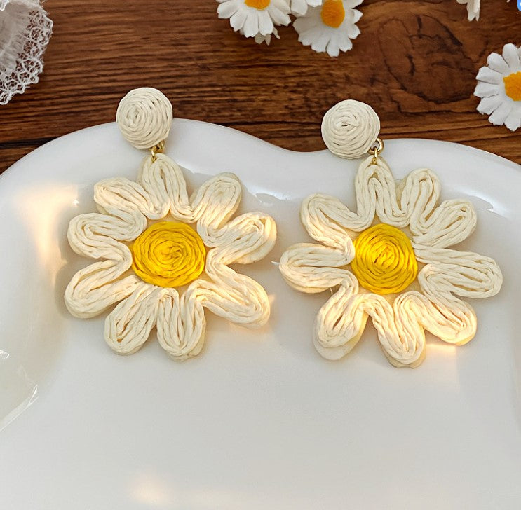 BIG FLOWER DROP KOREAN EARRINGS