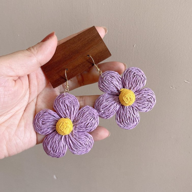 BIG FLOWER DROP KOREAN EARRINGS