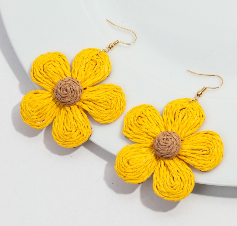 BIG FLOWER DROP KOREAN EARRINGS