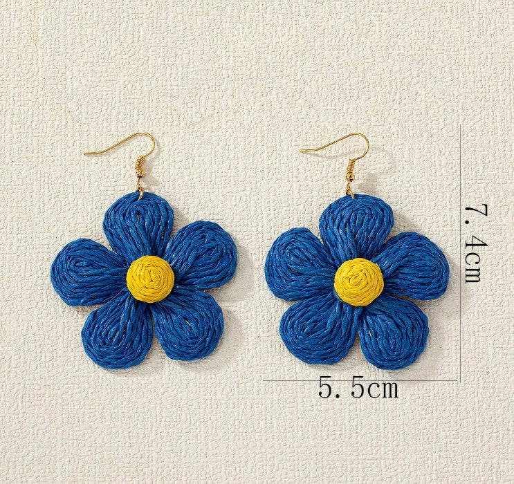 BIG FLOWER DROP KOREAN EARRINGS