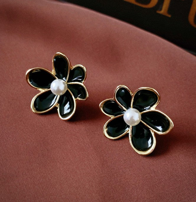 PEARLS FLOWER KOREAN EARRINGS