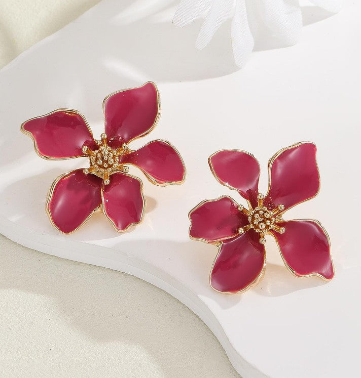 FLOWER STUDS KOREAN EARRINGS