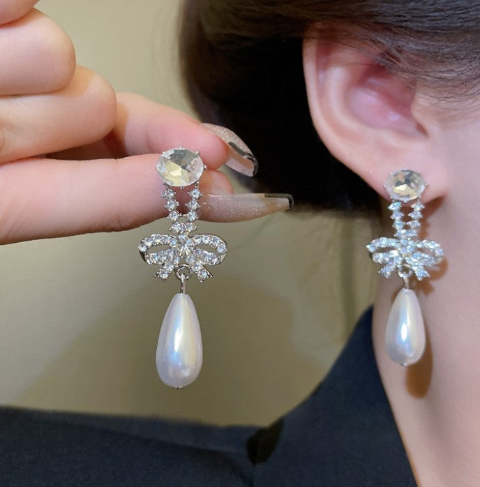 PEARLS AD STONE KOREAN DROP EARRINGS