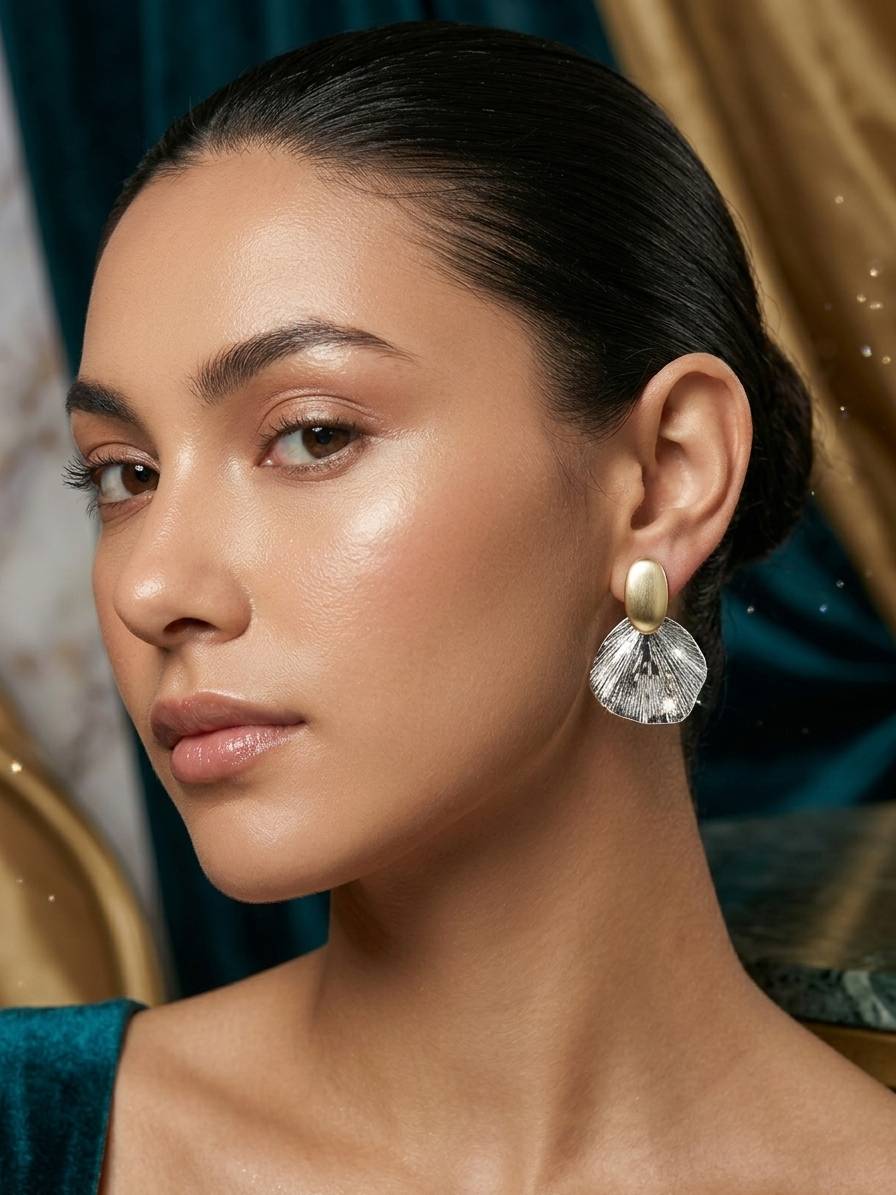 SILVER DROP KOREAN EARRINGS
