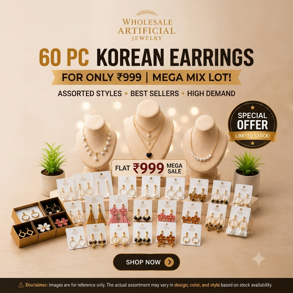 60 PC KOREAN EARRINGS MIX DESIGN