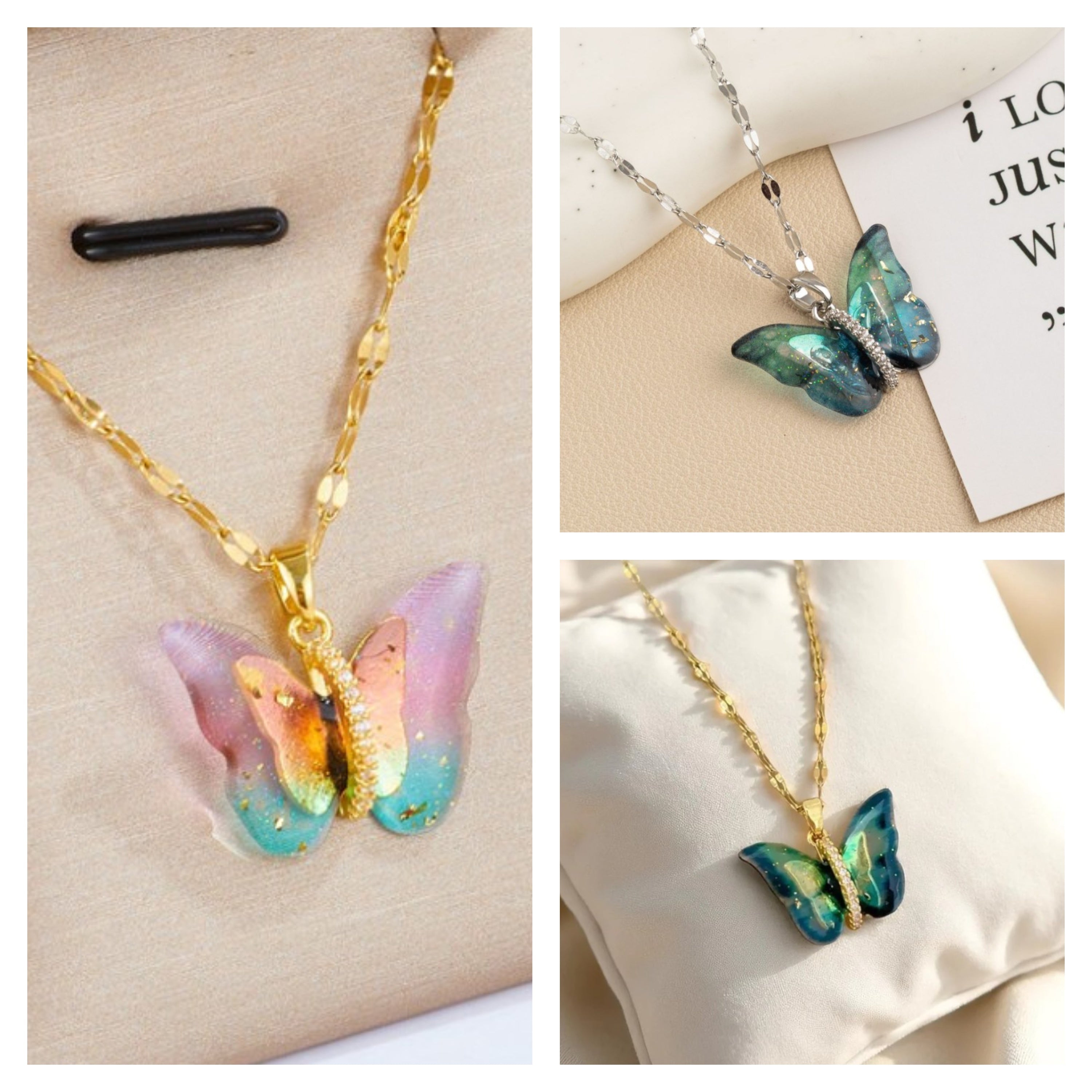 BUTTERFLY ANTI TARNISH STAINLESS STEEL NECKLACE