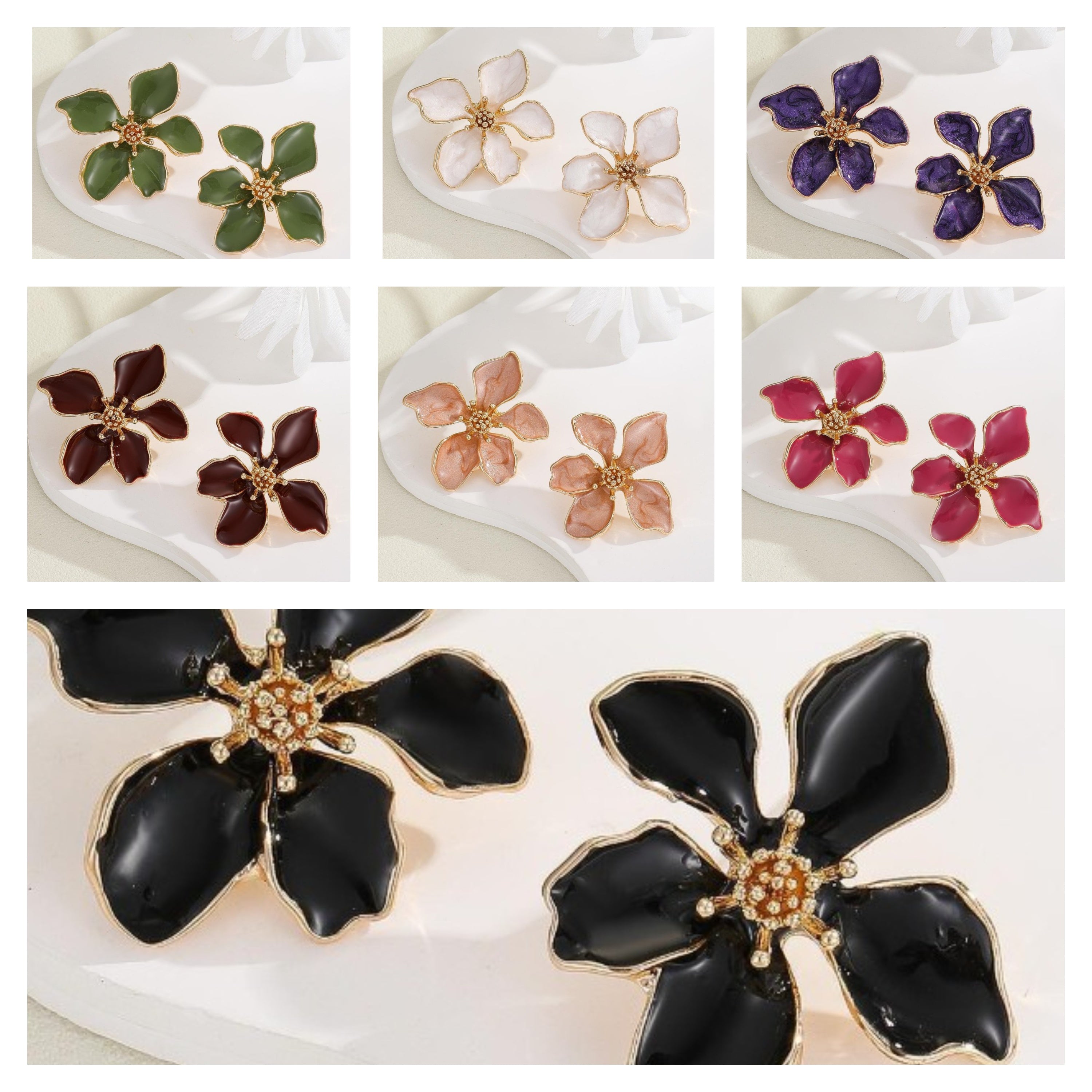 FLOWER STUDS KOREAN EARRINGS