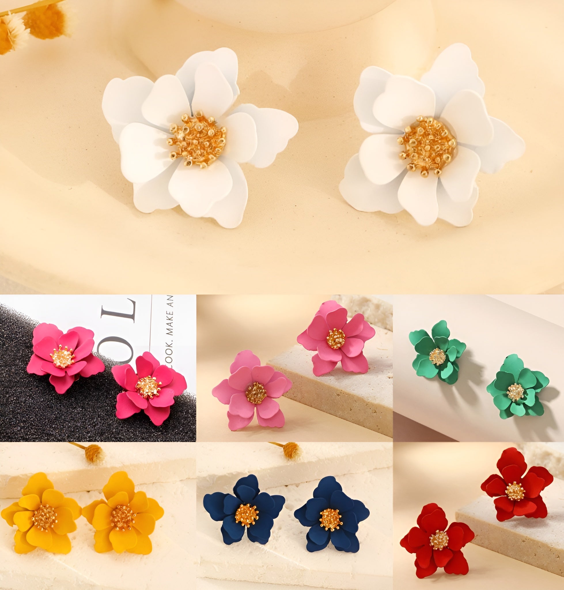 FLOWER STUDS KOREAN EARRINGS
