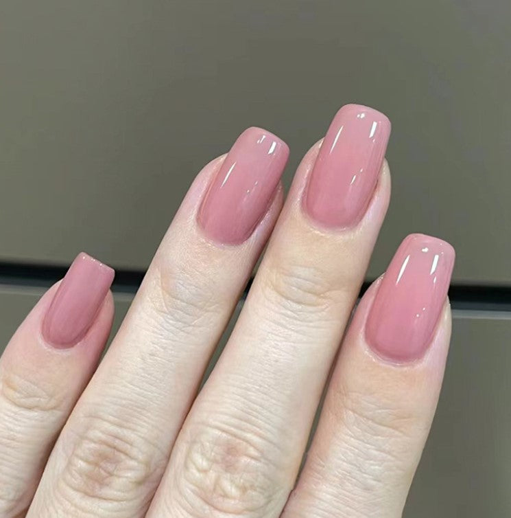 MEDIUM LONG 24 PC ARTIFICIAL NAILS PINK PURPLE W/ KIT