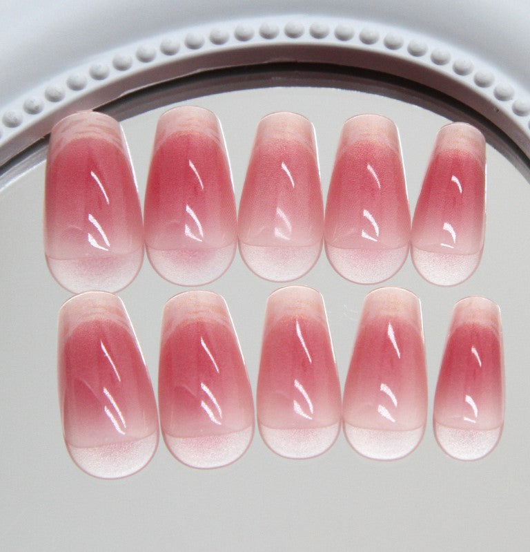 MEDIUM 24 PC ARTIFICIAL NAILS FRENCH DREAM W/ KIT