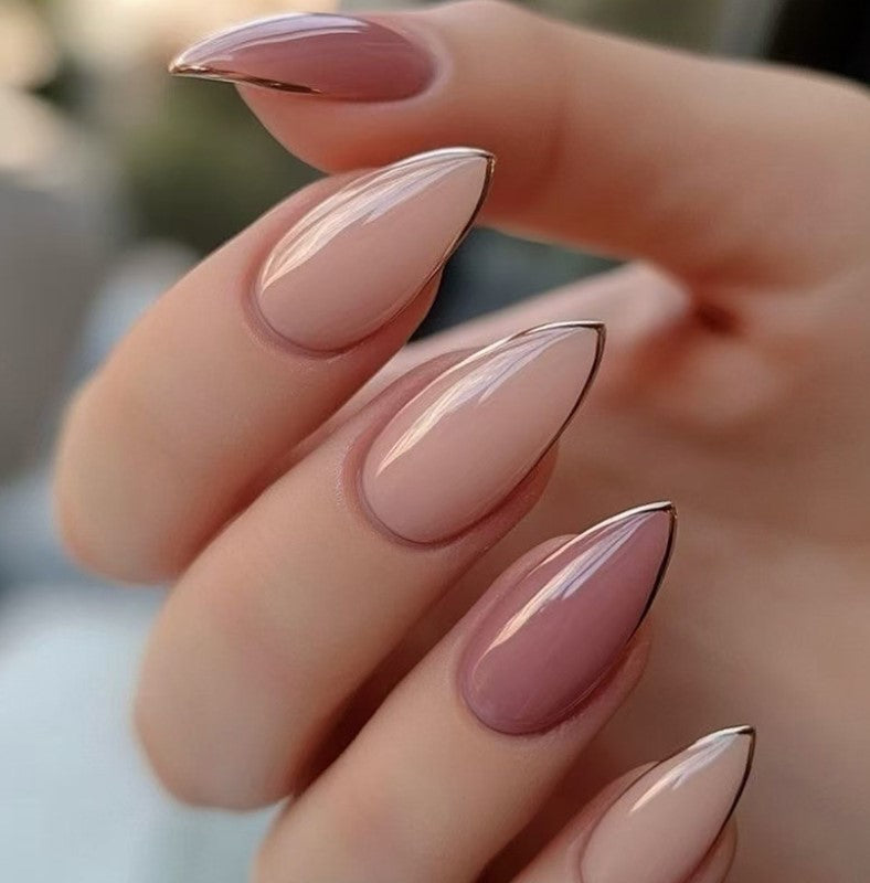 LONG 24 PC ARTIFICIAL NAILS NUDE PINK