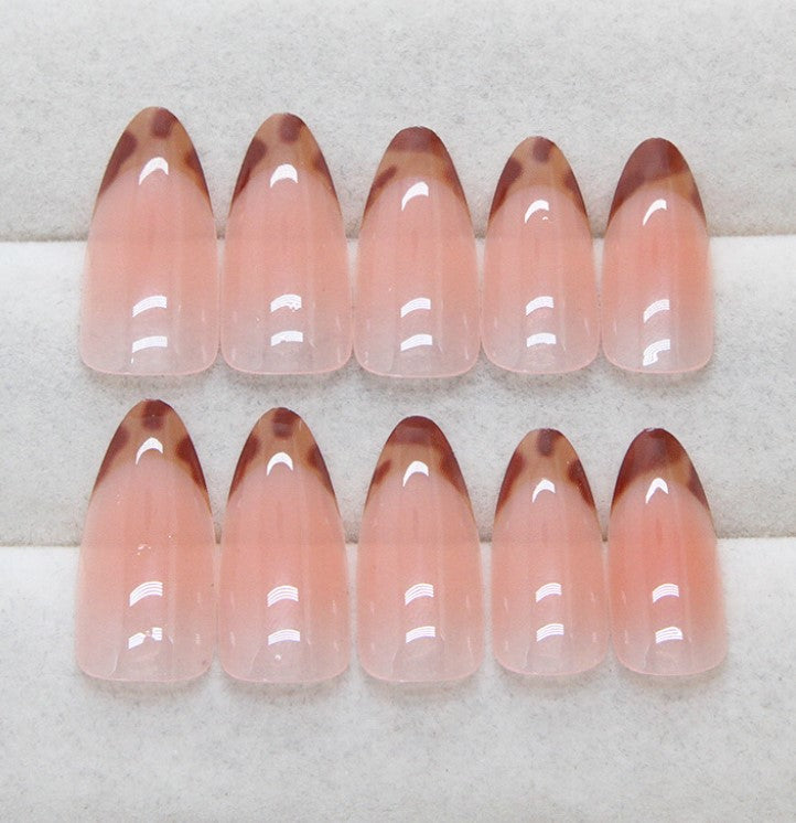 MEDIUM LONG 24 PC ARTIFICIAL NAILS Leopard Cheetah