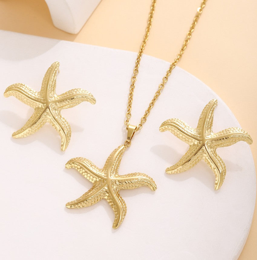 STARFISH ANTI TARNISH NECKLACE & EARRINGS
