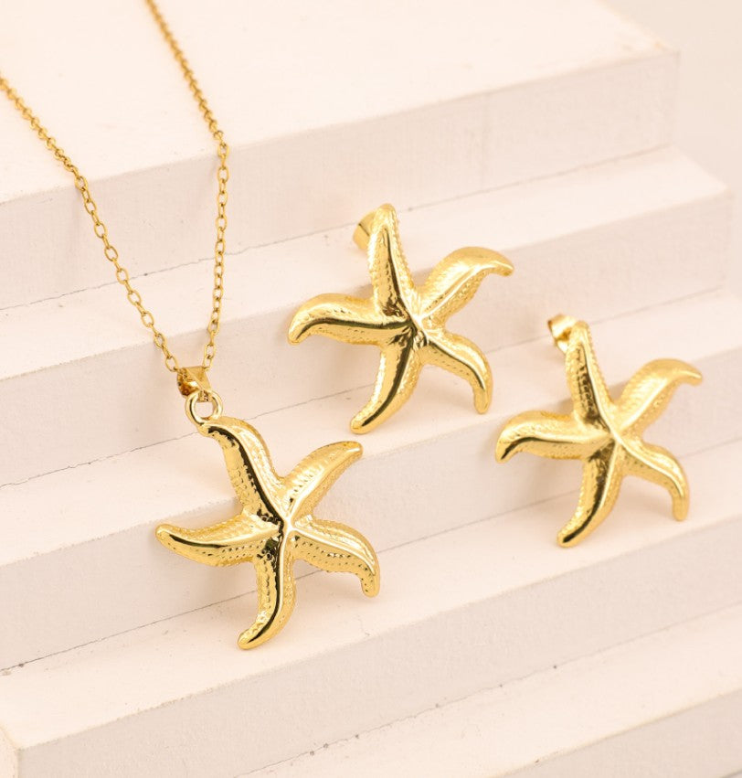STARFISH ANTI TARNISH NECKLACE & EARRINGS