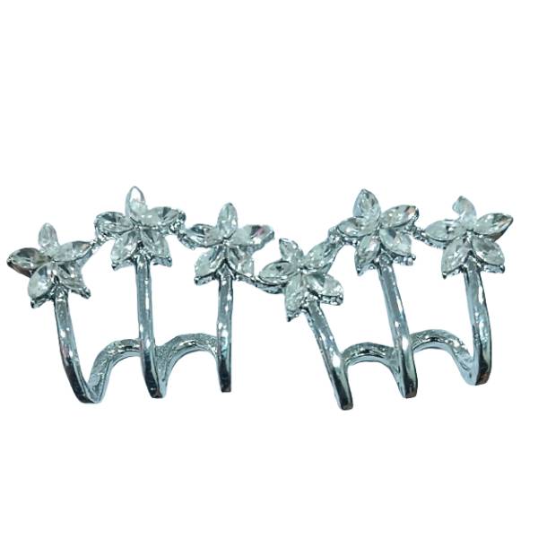 3 Flower Floral Cuff Stud Earring