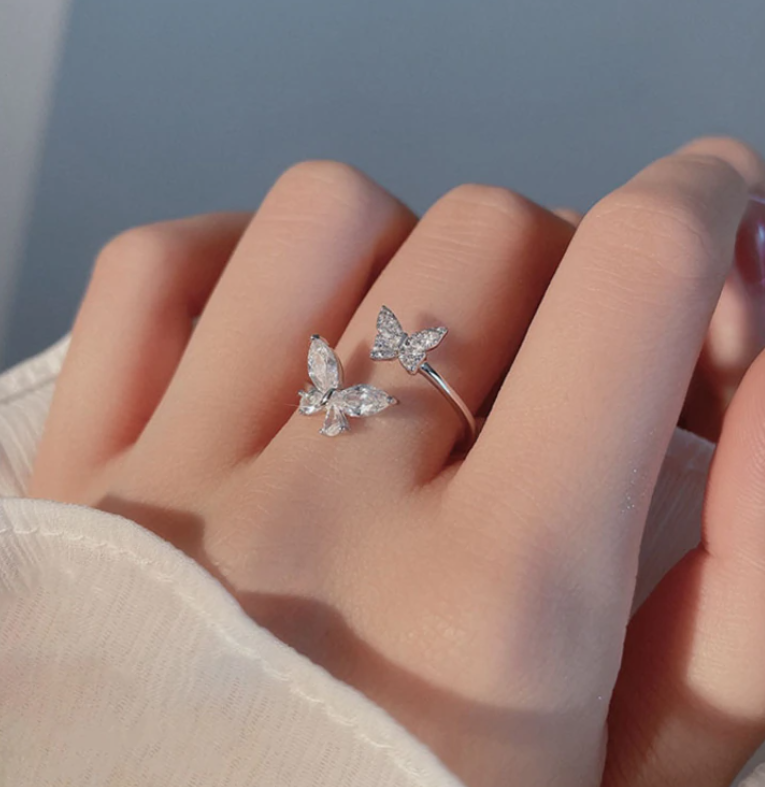 Small Butterfly Adjustable Finger Ring