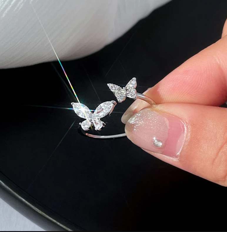 Small Butterfly Adjustable Finger Ring
