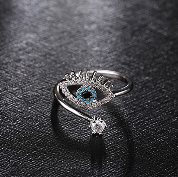 Evil Eye Adjustable Finger Ring
