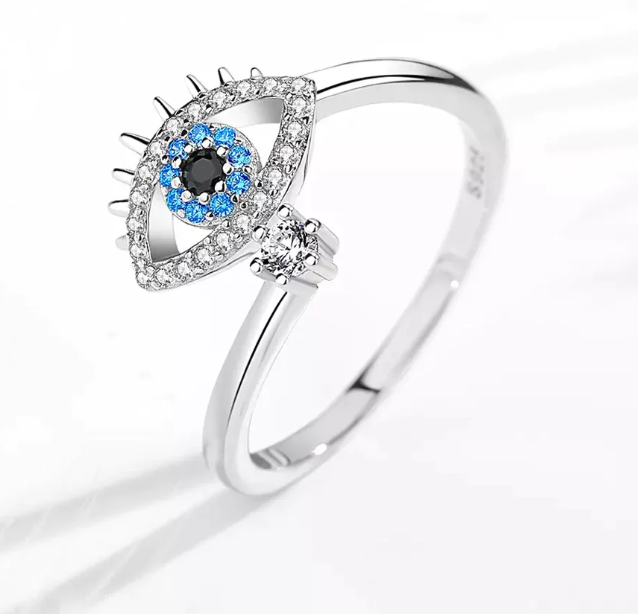 Evil Eye Adjustable Finger Ring