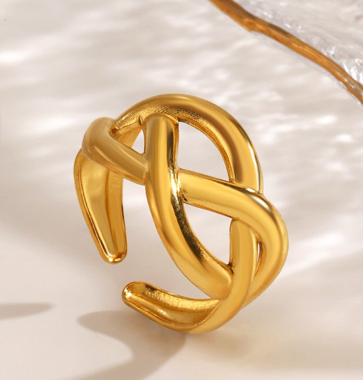 GOLD ANTI TARNISH ADJUSTABLE OPEN RING