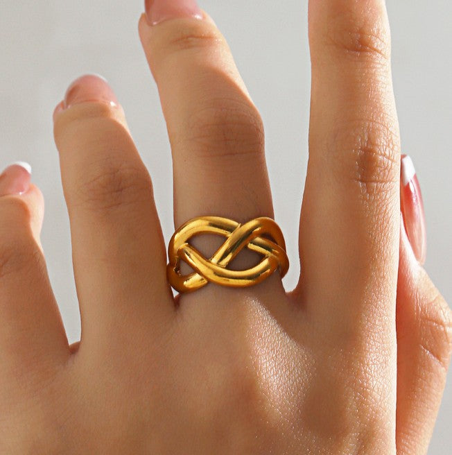 GOLD ANTI TARNISH ADJUSTABLE OPEN RING