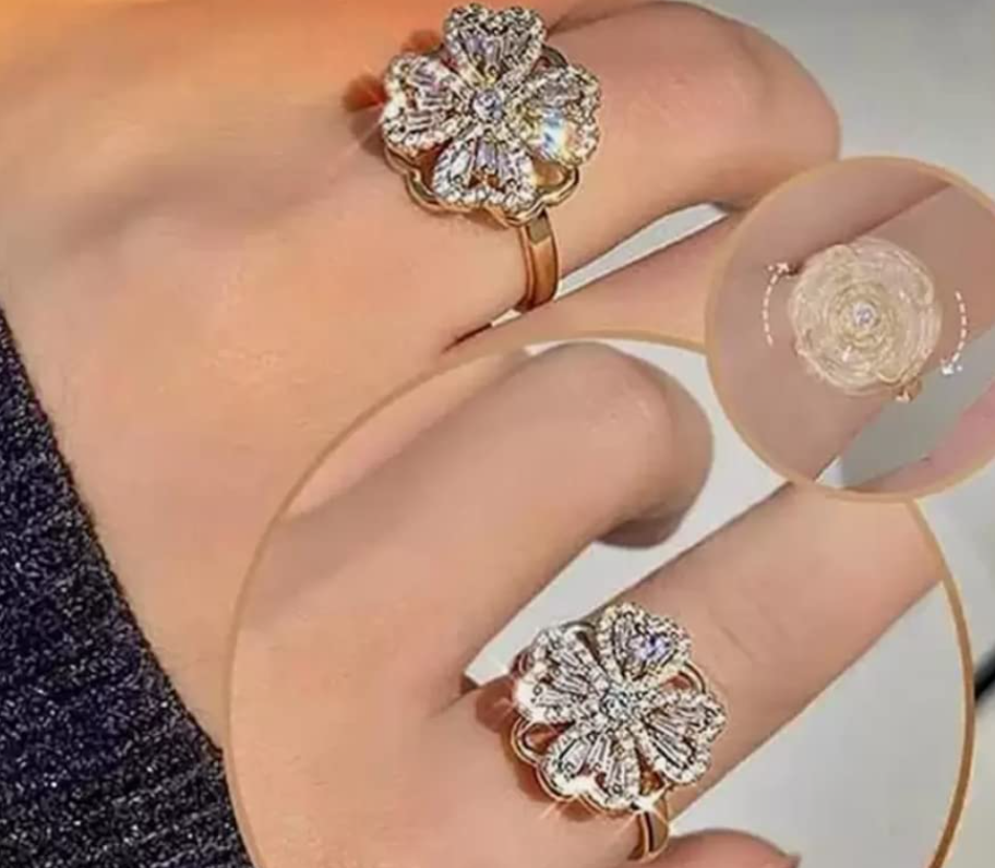 Heart Shape Spinning Rotating Finger Ring