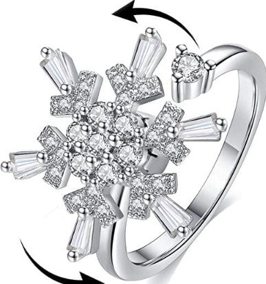 Snowflake Spinning Finger Ring