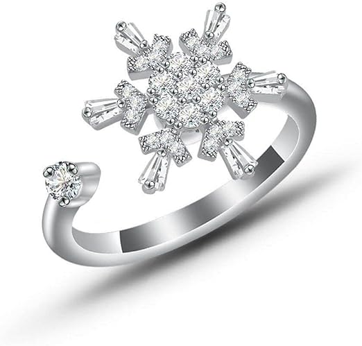 Snowflake Spinning Finger Ring