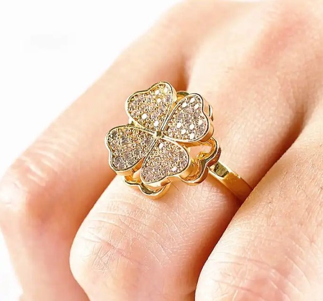 Rotating Heart Adjustable Finger RIng