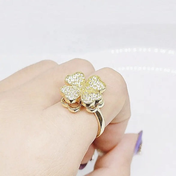 Rotating Heart Adjustable Finger RIng
